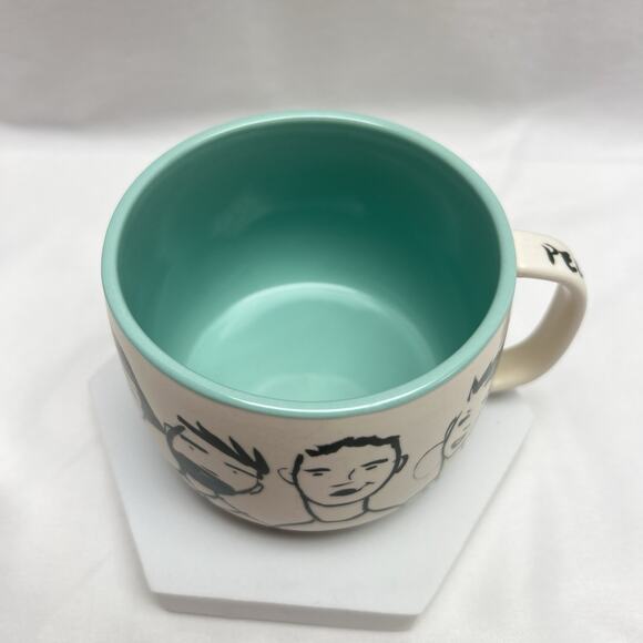 Anthropologie People Person Coffee Mug Blue Aqua Interior 16 Oz Retired - Picture 6 of 10